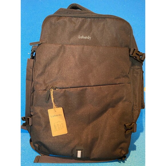 NWT Lubardy TSA-approved unisex black backpack water resistant ergonomic design - Picture 4 of 5